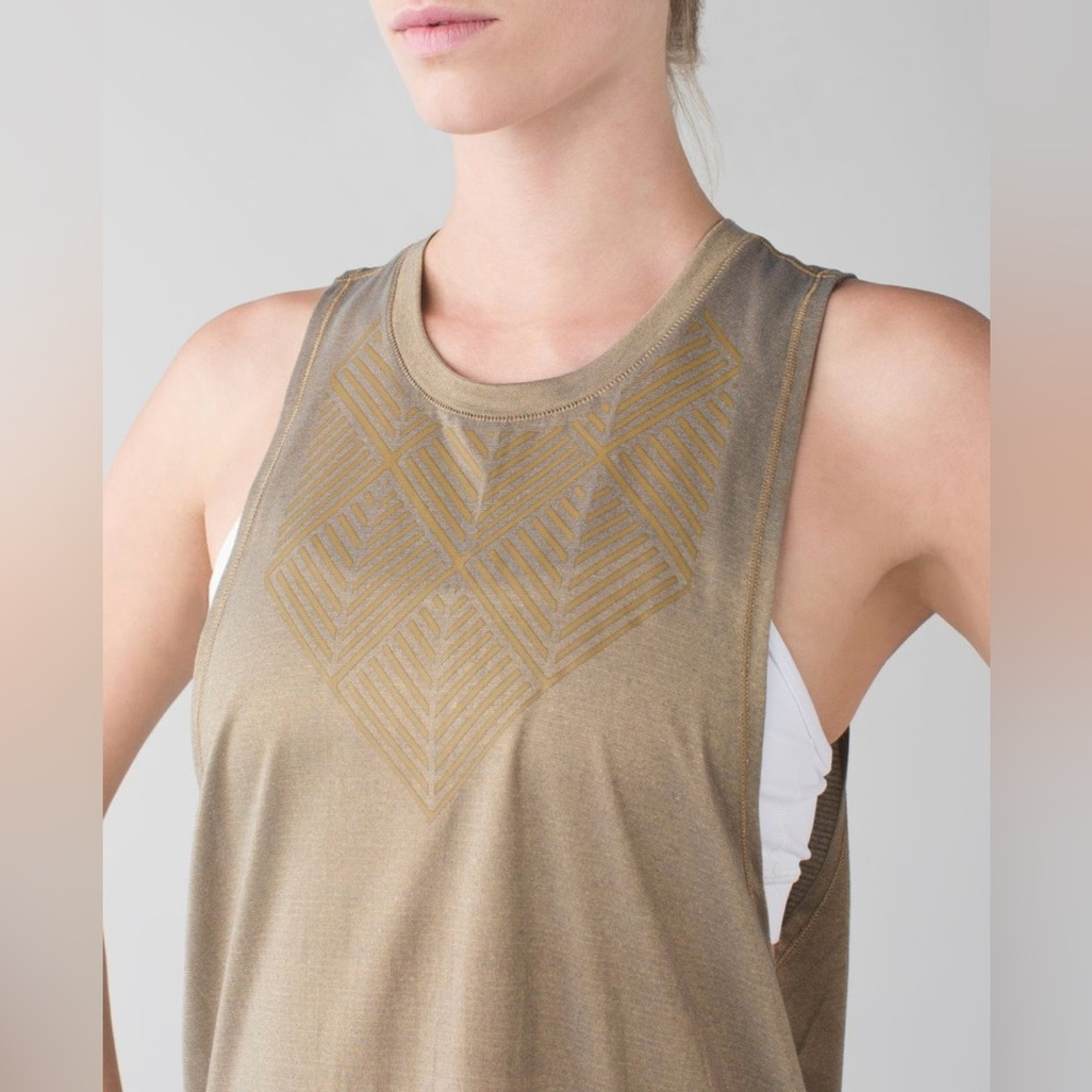 Lululemon Cardio Squad Tank Heathered Slate/Gold
